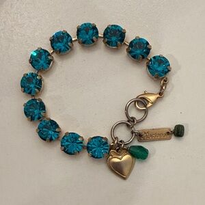 Mariana Turquoise Crystal Bracelet with Gold Accents
